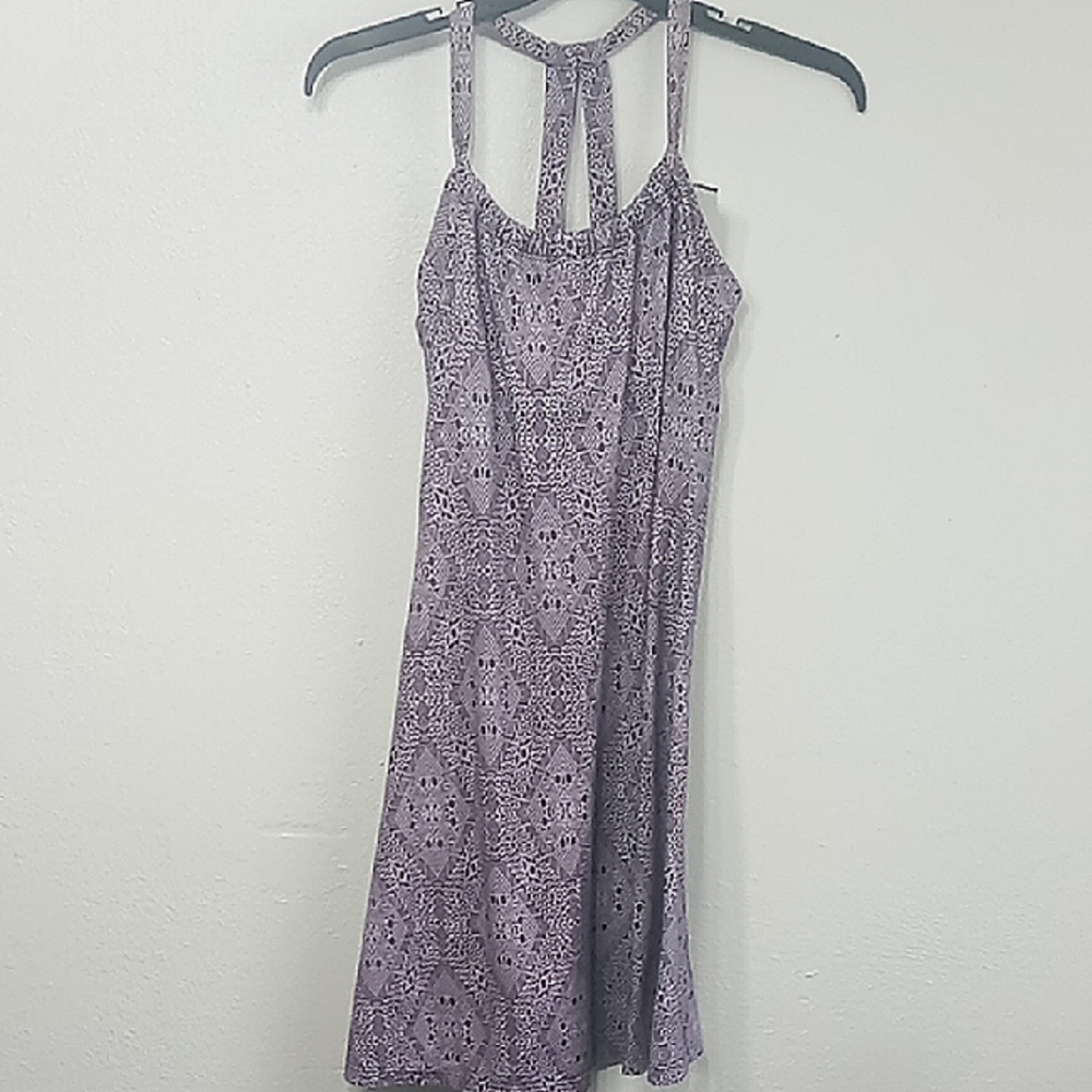 Womens Purple Patterned Sleeveless Sun Dress Size Small